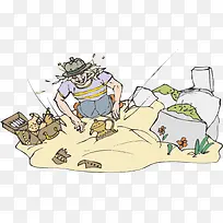 淘金插画-空若网 淘金插画-空若网