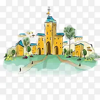 手绘城市建筑 插画 手绘 城市-空若网 手绘城市建筑 插画 手绘 城市-空若网