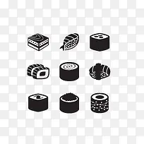 矢量黑色紫菜卷素材-空若网 矢量黑色紫菜卷素材-空若网