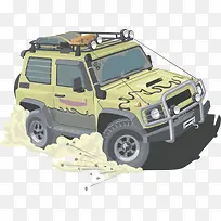军绿色越野车插画-空若网 军绿色越野车插画-空若网