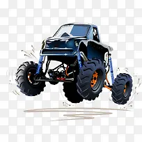 卡通手绘卡通越野车插画-空若网 卡通手绘卡通越野车插画-空若网