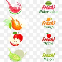 矢量喷溅水果-空若网 矢量喷溅水果-空若网