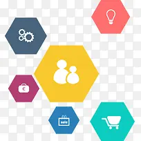 矢量六边形ppt元素-空若网 矢量六边形ppt元素-空若网