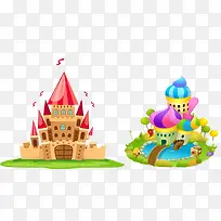 卡通城堡手绘-空若网 卡通城堡手绘-空若网