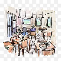 矢量休闲餐厅-空若网 矢量休闲餐厅-空若网