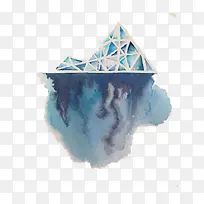 水彩冰山装饰-空若网 水彩冰山装饰-空若网