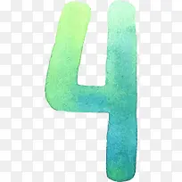 水彩数字4-空若网 水彩数字4-空若网