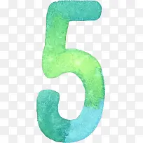 水彩数字5-空若网 水彩数字5-空若网