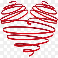 精美红丝带拼图爱心-空若网 精美红丝带拼图爱心-空若网