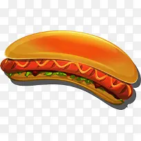 卡通矢量食物面包热狗-空若网 卡通矢量食物面包热狗-空若网