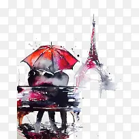 水彩情侣-空若网 水彩情侣-空若网