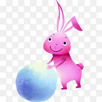 可爱手绘紫色小兔-空若网 可爱手绘紫色小兔-空若网