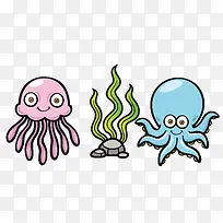 矢量章鱼素材-空若网 矢量章鱼素材-空若网