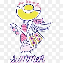 手绘美女插画-空若网 手绘美女插画-空若网