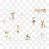 小熊卡通手绘各种动作-空若网 小熊卡通手绘各种动作-空若网