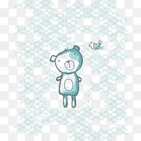 简约小熊卡通底纹背景素材-空若网 简约小熊卡通底纹背景素材-空若网