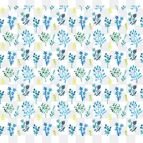蓝色水彩花卉无缝背景-空若网 蓝色水彩花卉无缝背景-空若网