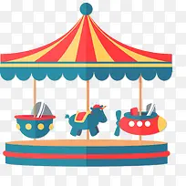 橙色卡通旋转木马-空若网 橙色卡通旋转木马-空若网