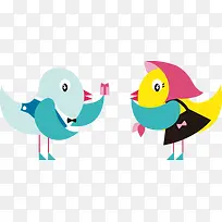 矢量卡通可爱爱情鸟-空若网 矢量卡通可爱爱情鸟-空若网