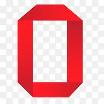 红色卡通飘带数字0-空若网 红色卡通飘带数字0-空若网