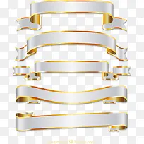 金边丝带条幅矢量素材-空若网 金边丝带条幅矢量素材-空若网
