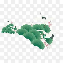 丹顶鹤插画-空若网 丹顶鹤插画-空若网