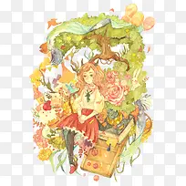 森林系插画-空若网 森林系插画-空若网