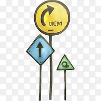 卡通手绘线稿路牌-空若网 卡通手绘线稿路牌-空若网