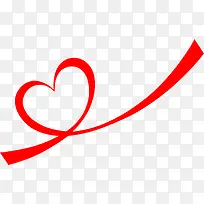红色七夕爱心丝带-空若网 红色七夕爱心丝带-空若网