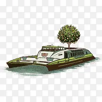 手绘水果游艇-空若网 手绘水果游艇-空若网