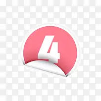 粉色数字四标贴-空若网 粉色数字四标贴-空若网