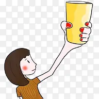女孩和杯子-空若网 女孩和杯子-空若网