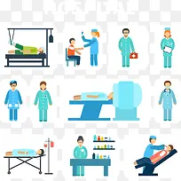 多款医生看病扁平化小图标-空若网 多款医生看病扁平化小图标-空若网