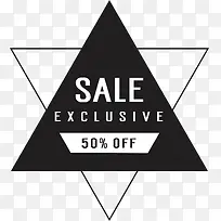 黑色三角形简约标签-空若网 黑色三角形简约标签-空若网