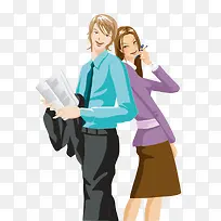 时尚青春商务男女矢量素材-空若网 时尚青春商务男女矢量素材-空若网