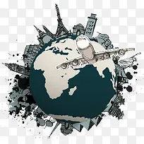 飞机地球铁塔-空若网 飞机地球铁塔-空若网