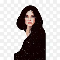 手绘美女插画-空若网 手绘美女插画-空若网