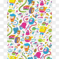 手绘创意图案背景-空若网 手绘创意图案背景-空若网