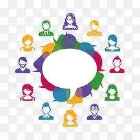 矢量人物剪影和对话框-空若网 矢量人物剪影和对话框-空若网