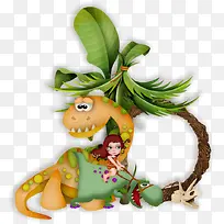 手绘恐龙边框-空若网 手绘恐龙边框-空若网