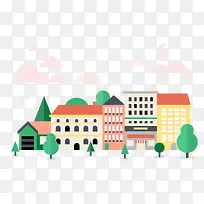 矢量扁平化城市建筑-空若网 矢量扁平化城市建筑-空若网