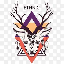 矢量鹿头与三角形-空若网 矢量鹿头与三角形-空若网