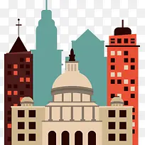 扁平化城市建筑素材-空若网 扁平化城市建筑素材-空若网
