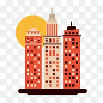 扁平化城市建筑素材-空若网 扁平化城市建筑素材-空若网