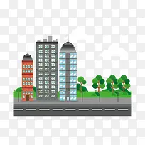 扁平化城市建筑素材-空若网 扁平化城市建筑素材-空若网