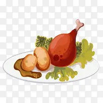 蔬菜果盘鸡腿-空若网 蔬菜果盘鸡腿-空若网