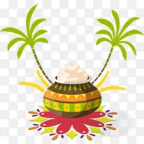 节日插图与棕榈树-空若网 节日插图与棕榈树-空若网