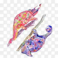 创意彩绘蜥蜴图案-空若网 创意彩绘蜥蜴图案-空若网