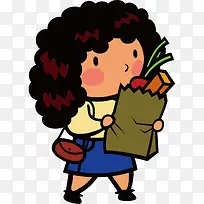 买菜大妈卡通人物-空若网 买菜大妈卡通人物-空若网