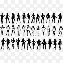 时尚摩登女郎剪影-空若网 时尚摩登女郎剪影-空若网